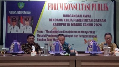 Sekda Maros A.David Syamsuddin Buka Kegiatan Forum Konsultasi Publik RKPD