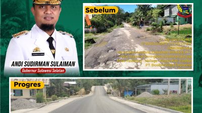 Gubernur Andi Sudirman : Progres Pengaspalan Ruas Paleteang – Malaga – Kabere di Enrekan