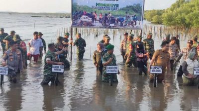 Forkopimda Maros Tanam Mangrove di Desa Bonto Bahari