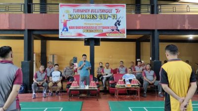 Semarak Hut Bhayangkara ke 77, Polres Maros Gelar Turnamen Bulutangkis