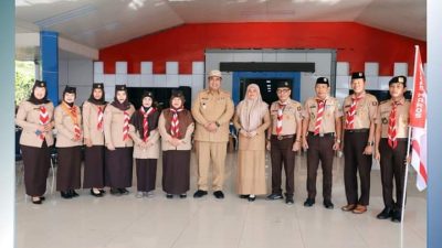 Chaidir-Suhartina Lepas Peserta Pramuka Karang Pamitran Nasional 2023 di Lapangan Pallantikang