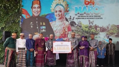 Hut 64 Tahun Maros, Andi Sudirman Bantuan Pembangunan Infrastruktur Rp8 Miliar