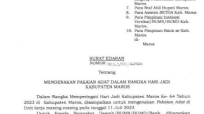 Peringati Hut Maros, Chaidir Syam Minta Semua Pegawai Berpakaian Adat