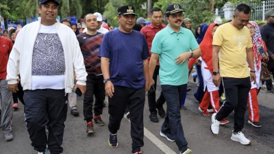 Bersama Unsur Forkopimda Pemkab Maros, Pj Gubernur Sulsel Ikut Jalan Santai dihadiri 1.500 Peserta