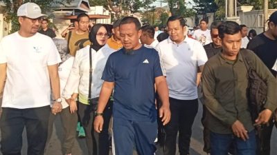 Ketua 455 Militan Andalan Maros dampingi ASS jalan santai Anti Mager di Gowa