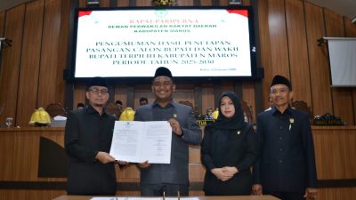 Ketua DPRD Maros Gemilang Pagessa Tetapkan Mantan Kadis PU Wakil Bupati Maros