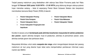 BMKG Makassar Keluarkan Peringatan Dini!