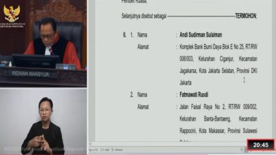MK Umumkan Putusan Sengketa Pilgub Sulsel 2024, Tolak Gugatan Pasangan DIA