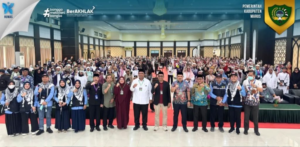 Bupati Maros Dampingi Wakil Bupati Terima Kedatangan Jemaah Haji Kloter 12 UPG Makassar 1446H/2025M