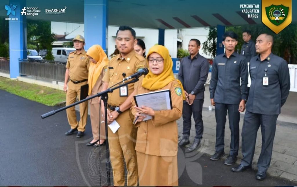 Pemerintah Kabupaten Maros Gelar Apel Penghormatan Bendera Merah Putih sebagai Wujud Disiplin dan Semangat Kebangsaan