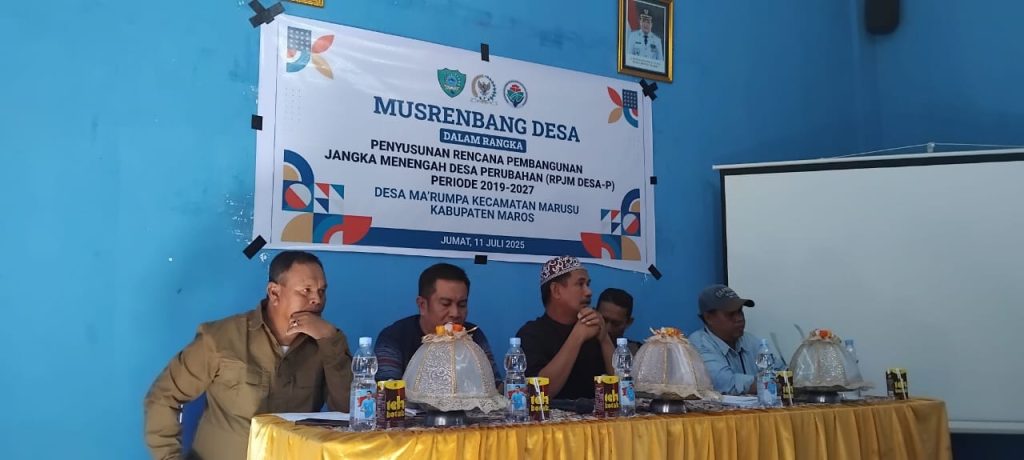 Musdes RPJM desa P Dibuka Langsung Kepala Desa Ma’rumpa, Anshar Hasan, SE