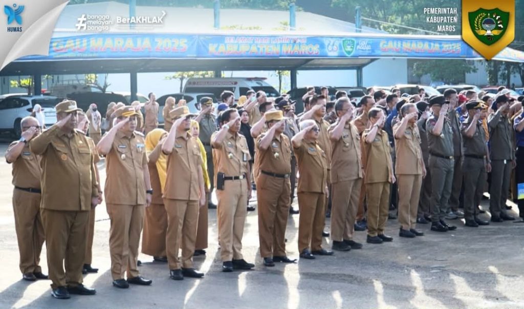 Pemerintah Kabupaten Maros Gelar Apel Penghormatan Bendera