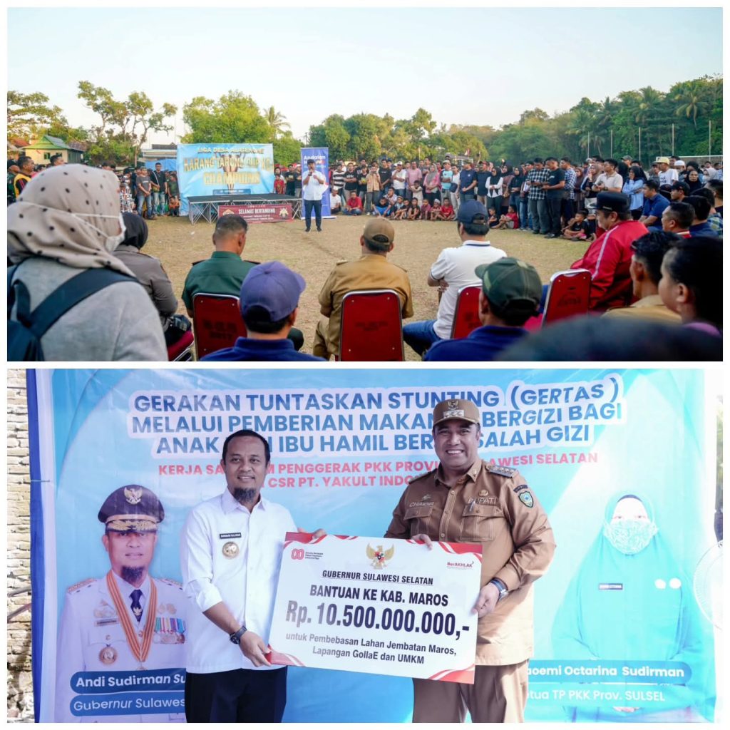 Gubernur Sulsel Salurkan Bantuan Dana Rp 10,5 Miliar ke Maros: Perkuat Penanganan Stunting dan Infrastruktur Krusial