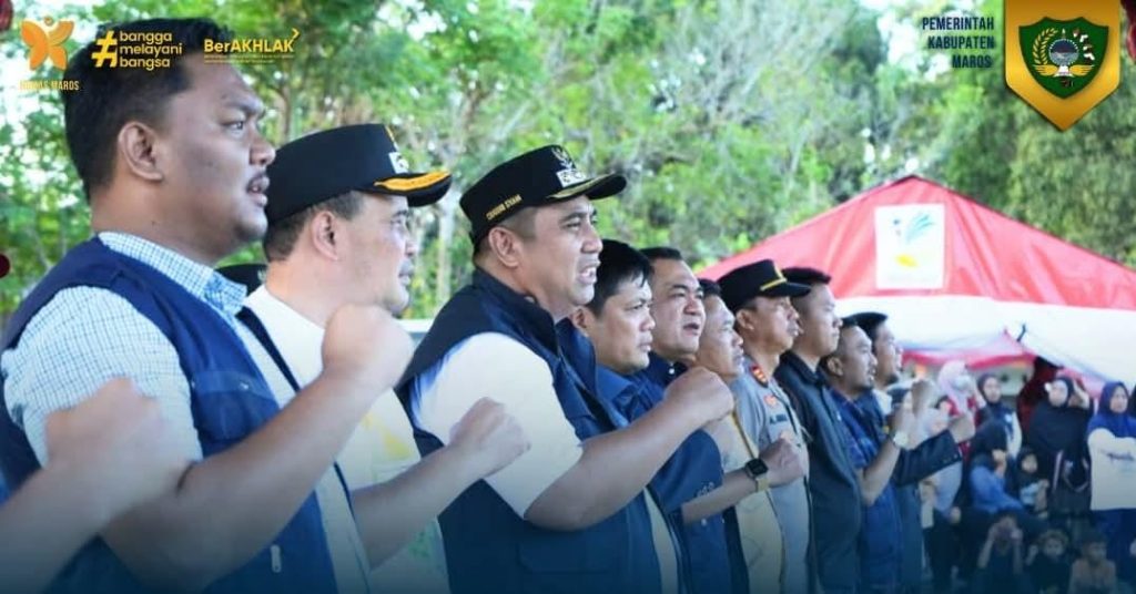 Bupati dan Wakil Bupati Maros Resmikan Studi Karya Bakti Karang Taruna 2025 di Cenrana