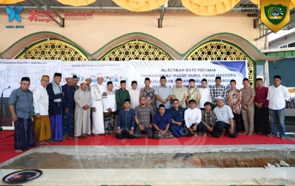 Wakil Bupati Maros Bersama Ketua DPRD Hadiri Peletakan Batu Pertama Pembangunan Mesjid Nurul Yaqin Maccopa