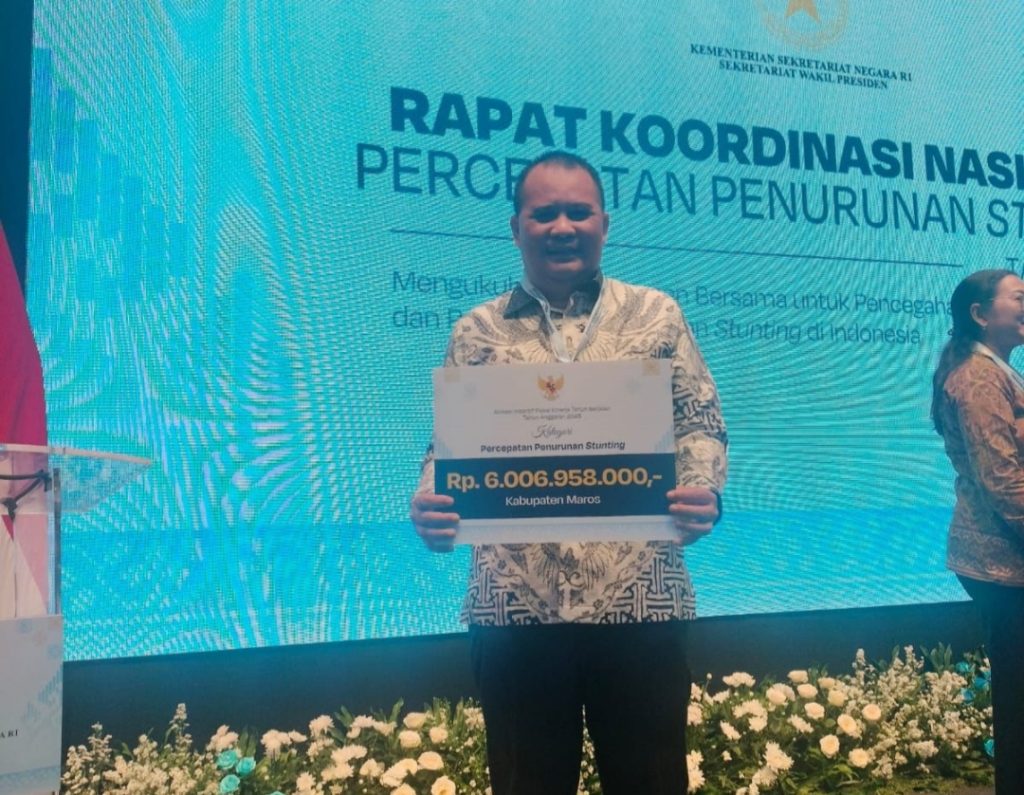 Kerja Keras Tekan Stunting Berbuah Manis, Pemkab Maros Diganjar Dana Insentif Fiskal Rp6 Miliar