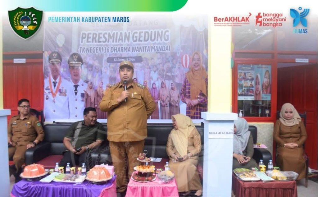 Perkuat Fondasi Pendidikan, Bupati Maros Resmikan Gedung Baru TK Negeri 16 Dharma Wanita Mandai