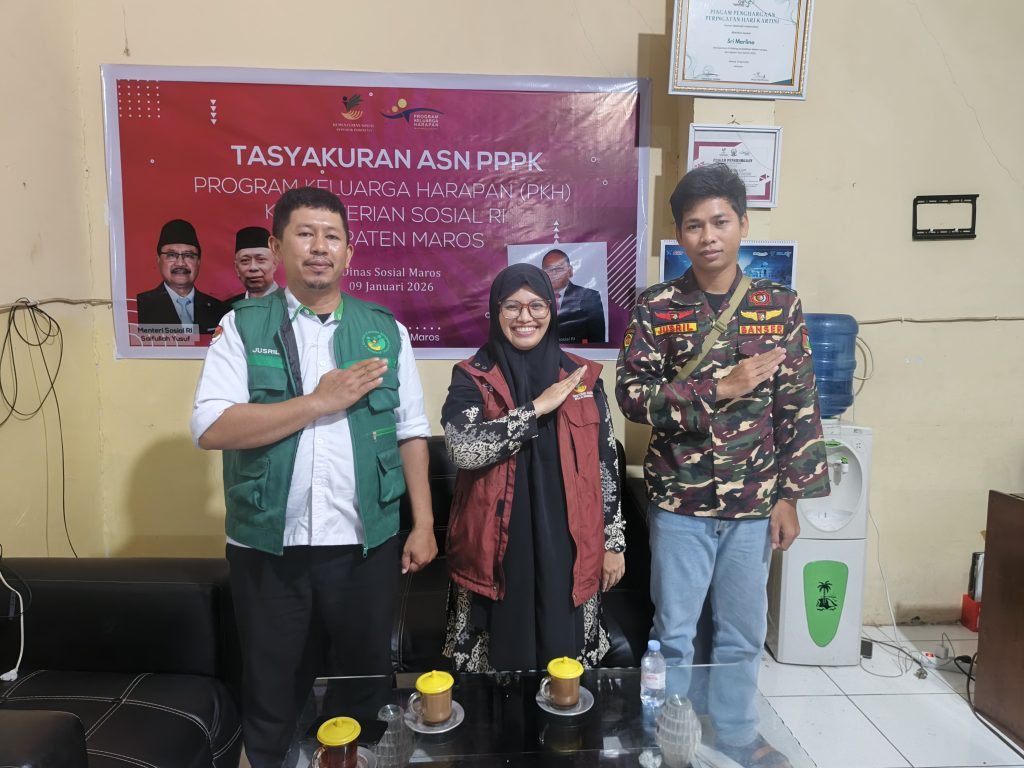Jaling Sinergitas, Pendamping PKH Bersama GP Ansor Maros Buka Volunteer Counter Cek Bansos