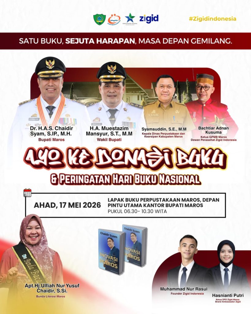 Headline: Peringati Harbuknas 2026, Pemkab Maros Gelar Aksi Donasi Buku Massal: Sasar Pelosok Desa hingga ASN