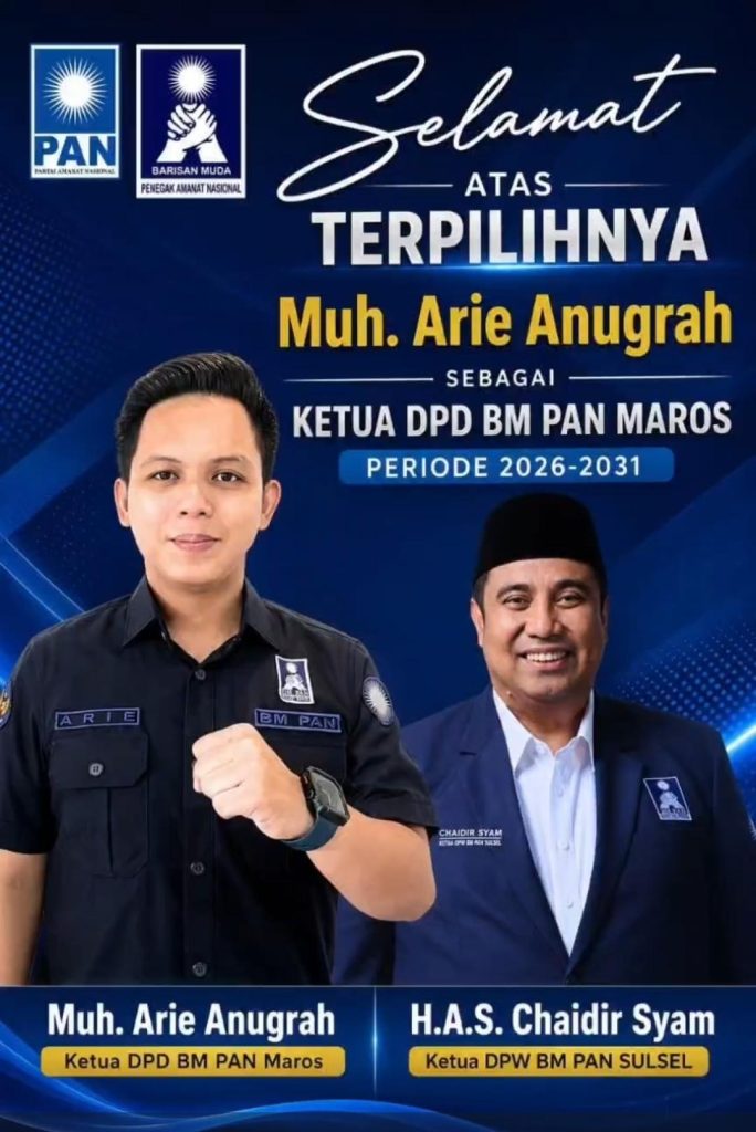Muh Arie Anugrah Terpilih Ketua BM PAN Maros: Riyan Pemuda Maros Siap Gabung